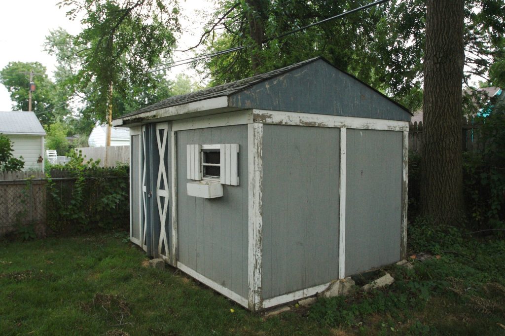 deteriorating shed in need of refurbishing